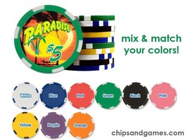 100 Full Color Customizable Poker Chips With Your Own Image or Design - £83.92 GBP