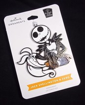 Hallmark NBC Jack &amp; Zero flat metal Halloween ornament on card 2022 - £7.48 GBP