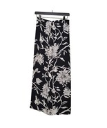 Harolds Silk Skirt Black White Floral Sz 4 0211 - $27.44