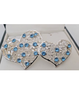 925 Sterling Silver 2 Love Intertwined Shape Diamante  HairClips Barrett... - $4.57