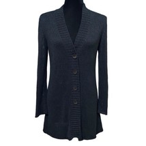 J Jill Black Linen Blend Button Up Cardigan Sweater Size XS - £22.37 GBP