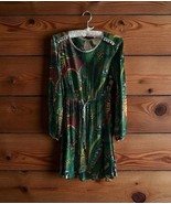 Maeve Anthropologie Dress Womens 2 Green Boho Festival Peacock Print Cot... - €59,05 EUR