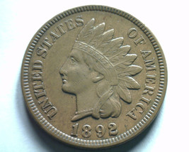 1892 Indian Cent Penny About Uncirculated+ Au+ Nice Original Bobs Coin Fast Ship - £27.87 GBP