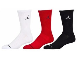 Nike Air Jordan Jumpman 3 Pk Crew Socks Multicolor Dri Fit DX9632 902 Size M - £18.86 GBP