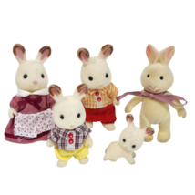 Calico Critters Sylvanian Families Family Of 5 Bunny Rabbits 1 Baby - £14.99 GBP