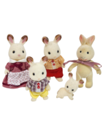 CALICO CRITTERS SYLVANIAN FAMILIES FAMILY OF 5 BUNNY RABBITS 1 BABY - £14.94 GBP