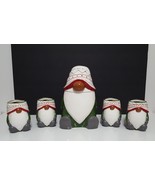 NEW Pottery Barn Festive Gnome Cookie Jar and Set of 4 Festive Gnome Mug... - £127.74 GBP