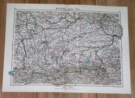 1932 Original Vintage Map Of Southern Bavaria Bayern Munich / Germany - $27.37