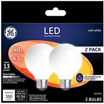GE G25 E26 (Medium) LED Bulb Soft White 40 Watt Equivalence 2 pk - £11.29 GBP