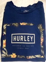 Hurley Short Sleeve Blue Hawaiian Floral Design Graphic T-Shirt Size: XL - $14.85