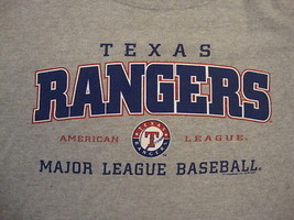 MLB Texas Rangers Major League Baseball Fan American League Gray T Shirt L - £11.67 GBP