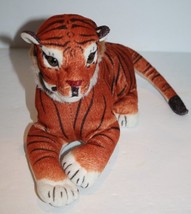 Goffa Plush Stuffed Animal Tiger 11&quot; Wild Cat Orange Black Striped Soft Laying - £9.20 GBP
