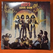 Ace Frehley Kiss signed lp Love Gun, 4 members,  Original, Vintage, Grea... - $350.00