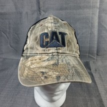 CAT Equipment Camo Black Mesh Baseball Cap Hat Adjustable Embroidered Logo - $14.95