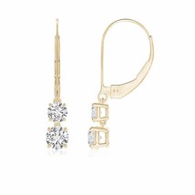 Authenticity Guarantee 
Angara Natural 4mm Diamond Drop Earrings in 14K Yello... - £1,257.33 GBP