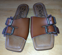 BLOWFISH MALIBU LADIES BROWN SQUARE TOE BACKLESS SLIP-ON SANDALS-7.5-NWOB - $13.99