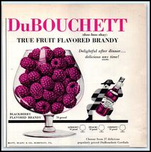 1950s DuBouchett True Fruit Flavored Brandy PRINT AD Blackberry Flavored... - $3.79