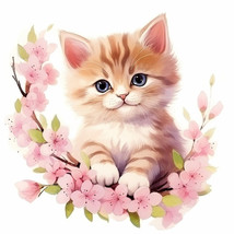 Peach Cat Painting Kits 5D Diamond Art Kits for Adults DIY Gift - £10.20 GBP+