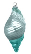 December Diamonds 79-81560 Blue Plump Spiral Shell 5&quot; Christmas Ornament - $18.66