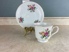 Japan Bouquet Of Roses China Tea Cup And Saucer Set - $13.75