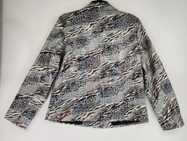 Erin London Jacket Womens Medium Metallic Animal Print Casual Button Up Blazer - £29.47 GBP