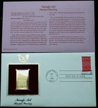 22¢ Navajo Art 1986 BLANKET WEAVING 22K Gold Stamp USPS 1ST Day of Issue... - £4.49 GBP