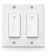 Smart Light Switch, Double Smart Wifi Light Switches, Smart Switch 2 Gan... - £33.32 GBP