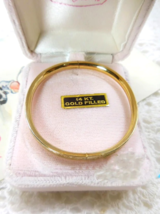 New Old Stock 14K Gold Filled Baby Childs Hinged Bangle Bracelet with He... - €40,79 EUR