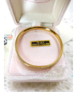 New Old Stock 14K Gold Filled Baby Childs Hinged Bangle Bracelet with He... - €40,79 EUR