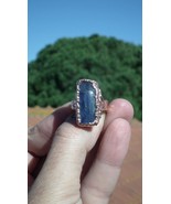Blue kyanite ring large / Electroformed  copper - €38,57 EUR