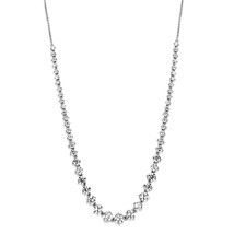 Elegant Round Simulated Diamond Rhodium Plated Choker Fashion Necklace 16&quot; - £69.69 GBP