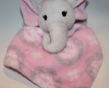 HB Hudson Baby Vision Pink Gray Plush Elephant 13&quot; Security Blanket Love... - $161.85 MXN