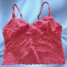 Gilly Hicks Lace Bralette Small Pink Floral Adjustable Straps Cotton Ble... - $173.74 MXN