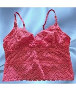 Gilly Hicks Lace Bralette Small Pink Floral Adjustable Straps Cotton Ble... - $173.74 MXN