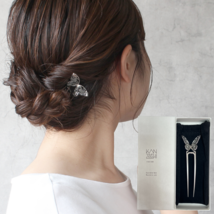 Kanzashi Silver Stainless Steel Butterfly Lady For Women Hair Stick Japan - $99.99