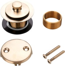Wellup Lift And Turn Twist Tub Drain Trim Kit With Two-Hole, Brushed Bra... - $42.99
