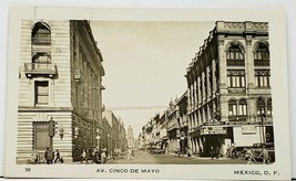 Mexico Av. Cinco De Mayo Street View Old Cars Postcard I9 - £37.52 GBP