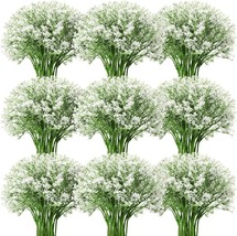 Ysleen 64 Pieces Artificial Flowers Plastic Baby Breath Flowers Faux, White - £18.07 GBP