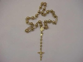 Estate Vintage 14k Solid Yellow Gold Rosary Beads &amp; Crucifix/Cross Necklace - £1,443.85 GBP
