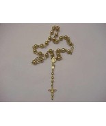 Estate Vintage 14k Solid Yellow Gold Rosary Beads &amp; Crucifix/Cross Necklace - £1,461.92 GBP