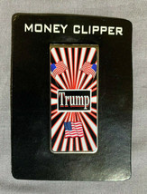 Metal Money Clip Bills Card Holder Rectangle Trump 2020 D20 - £9.37 GBP