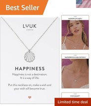 Stylish Mujeres Jewelry: Shell Pendant Necklace in Silver with Happiness... - $840.68 MXN