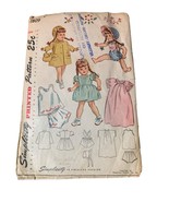 Simplicity 1809 Vintage Doll Dress Pattern Size 14&quot; Doll 1950s - $17.55 CAD