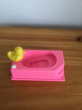 Vintage 1995 Mattel Fisher Price Pink Yellow Duck Barbie Bath Tub Accessory - $7.69