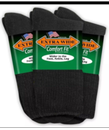 Extra Wide Comfort Fit Athletic Crew (Mid-Calf) Socks for Men Large, Black  - $29.58