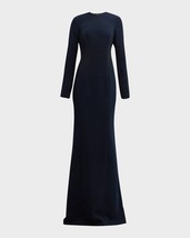 Teri Jon a-line crepe rhinestone gown in Navy - size 10 - £303.57 GBP