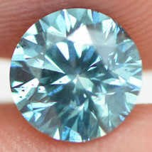 Diamond Round Shape Fancy Blue Color Loose SI1 Enhanced 6.73 MM Real 1.22 Carat - £1,054.41 GBP