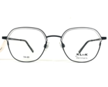 KLiik Small Eyeglasses Frames 684 M113 Matte Black Clear Hexagon 48-19-135 - $55.97