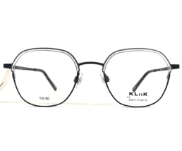 KLiik Small Eyeglasses Frames 684 M113 Matte Black Clear Hexagon 48-19-135 - £43.75 GBP
