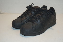 Adidas Superstar 2 Sneakers Casual Shoes Low Top Leather Black GS Size 6.5Y - $39.59